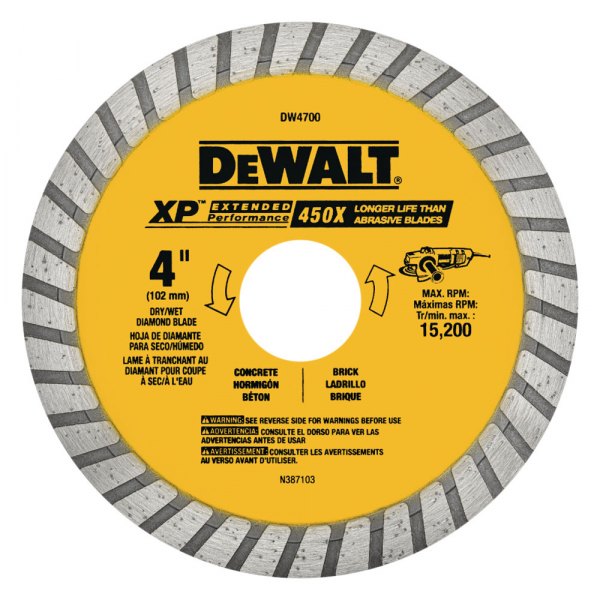 DeWALT® - XP™ 4-1/2" Turbo Dry and Wet Cut Diamond Saw Blade