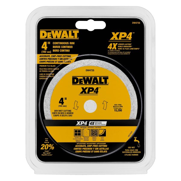DeWALT® - XP™ 4-1/2" Continuous Dry and Wet Cut Diamond Saw Blade