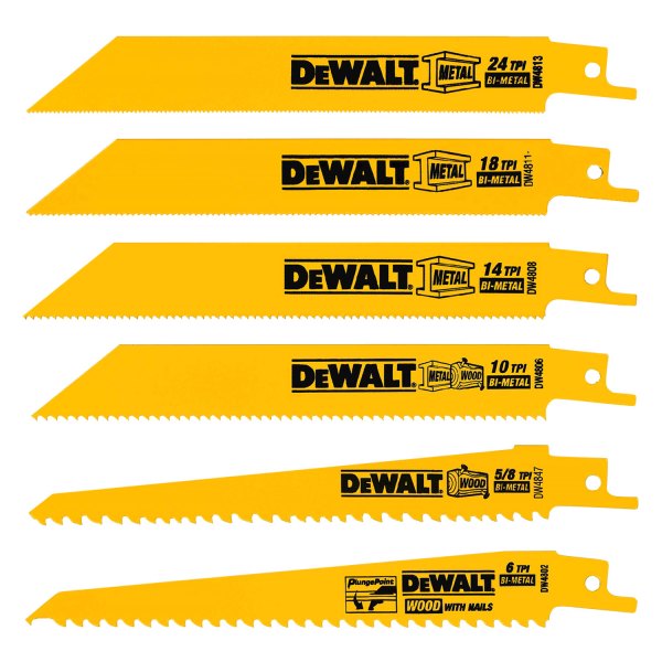 DeWALT® - Bi-Metal Reciprocating Saw Blades Set (6 Pieces)