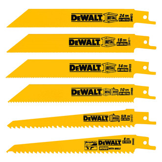 DeWALT® DW4856 - Bi-Metal Reciprocating Saw Blades Set (6 Pieces)