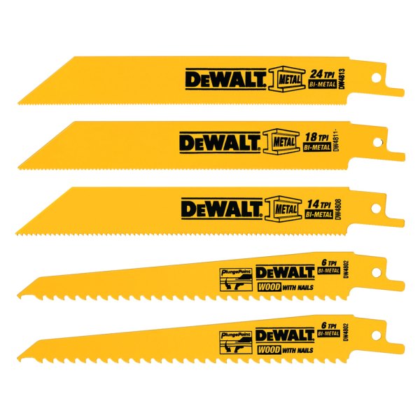 DeWALT® - Bi-Metal Reciprocating Saw Blades Set (5 Pieces)