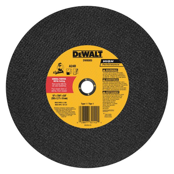 DeWALT® - HP™ 14" x 7/64" x 1" Aluminum Oxide Type 41 Chop Saw Metal Cut-Off Wheel