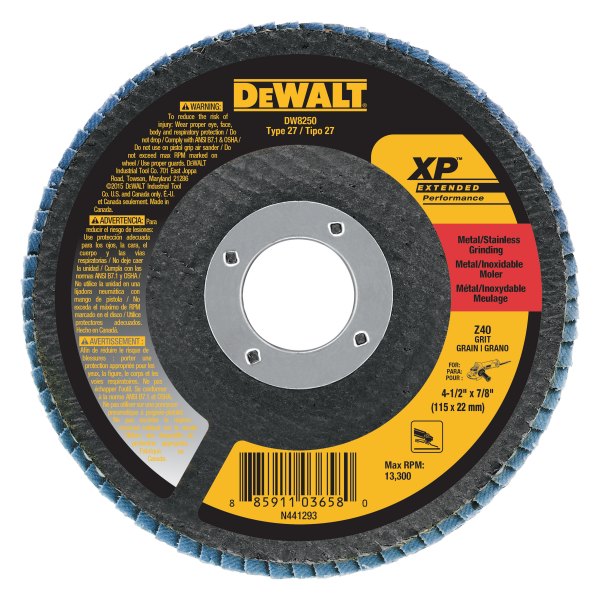 DeWALT® - XP™ 4-1/2" 80 Grit Zirconia High Density Type 27 Flap Disc