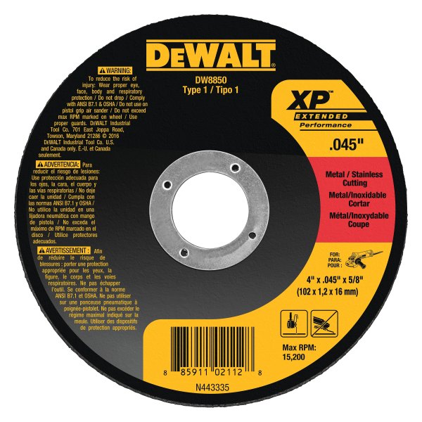 DeWALT® - XP™ 4-1/2" x 1/20" x 7/8" Type 41 Metal Cut-Off Wheel