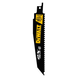 DeWALT® DWA4166 - 6 TPI 6" High Speed Steel Sloped Reciprocating Saw Blades (5 Pieces)