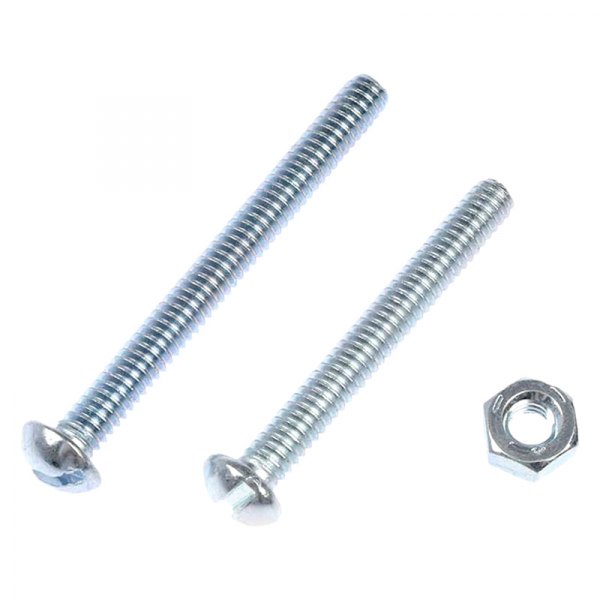 Dorman® - AutoGrade™ 1/4"-20 x 2" Steel Zinc-Plated Slotted Round Head SAE Machine Screws with Nuts (6 Pieces)