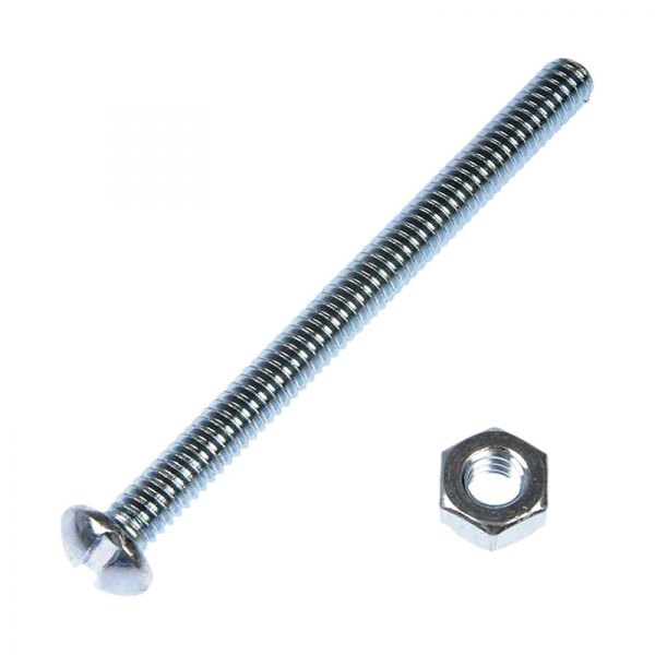 Dorman® - AutoGrade™ 1/4"-20 x 3" Steel Zinc-Plated Slotted Round Head SAE Machine Screws with Nuts (2 Pieces)