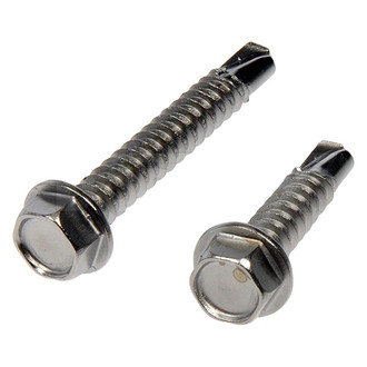 Dorman® - #12 x 1", 1-1/2" Steel Clear Zinc Hex Washer Head Self-Tapping Screw Assortment (8 Pieces)