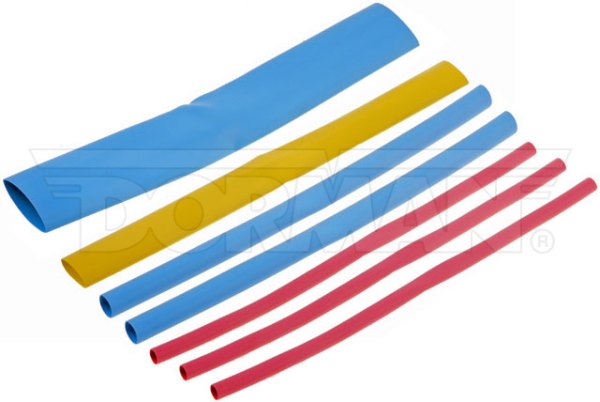 Dorman® - Conduct Tite™ 6" x 1/4" to 1" 2:1 PVC Multi-Color Heat Shrink Tubing Set