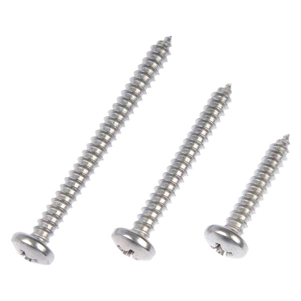 Dorman® - AutoGrade™ #10 x 1" Stainless Steel Phillips Pan Head SAE Self-Tapping Screws (12 Pieces)