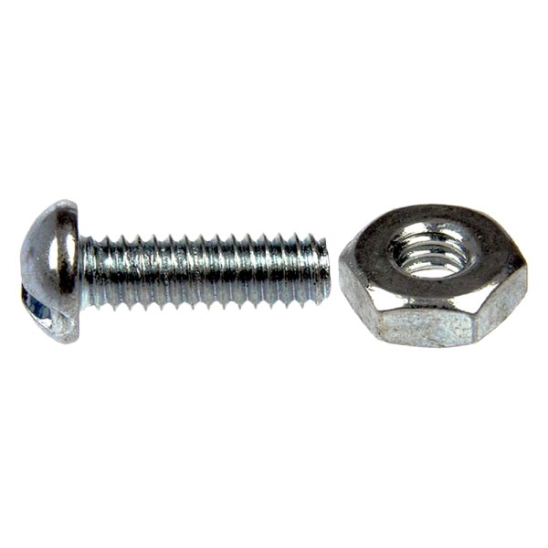 Dorman® - AutoGrade™ #6-32 x 1/2" Steel Zinc-Plated Slotted Round Head SAE Machine Screws with Nuts (10 Pieces)