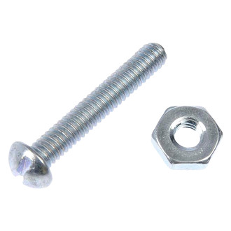Dorman® - AutoGrade™ #8-32 x 1" Steel Zinc-Plated Slotted Round Head SAE Machine Screws with Nuts (6 Pieces)
