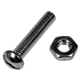 Dorman® - AutoGrade™ #10-32 x 1/2" Steel Zinc-Plated Slotted Round Head SAE Machine Screws with Nuts (8 Pieces)