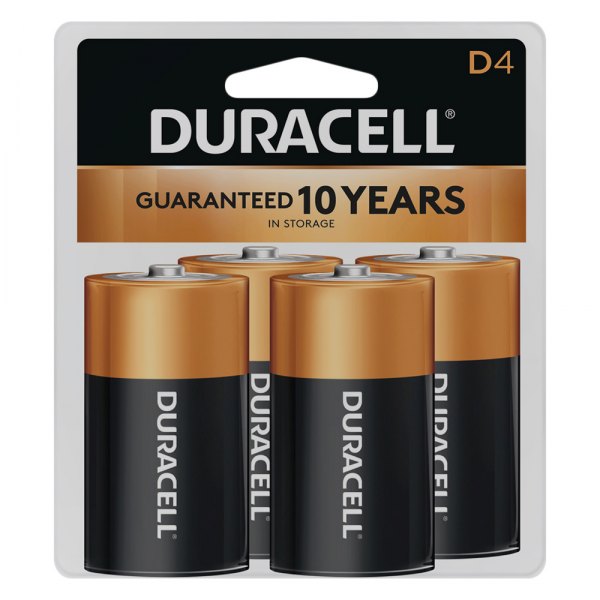 Duracell® - COPPERTOP™ D 1.5 V Alkaline Primary Batteries (4 Pieces)