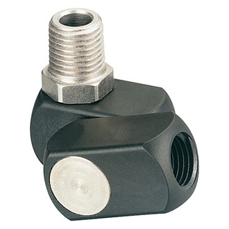 Dynabrade® - 1/4" (F) NPT x 1/4" (M) NPT Composite 360° Swivel Composite Flow Control Connector