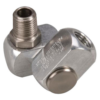 Dynabrade® - 1/4" (F) NPT x 1/4" (M) NPT Aluminum 360° Swivel Original Connector with Flow Control Dynaswivel