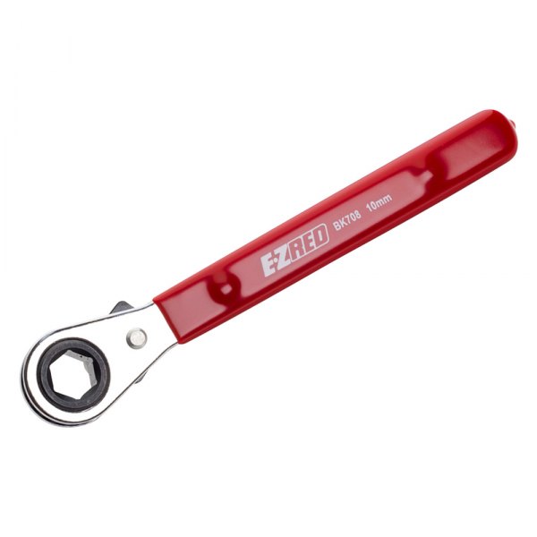 EZRED® - 5/16" x 10 mm 6-Point Straight Head Reversible Ratcheting Chrome Single Box End Wrench