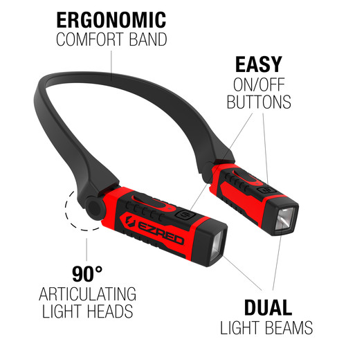 EZRED® NK15 - ANYWEAR™ 300 lm LED Red Cordless Work Light