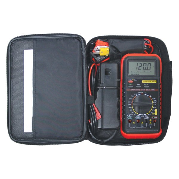 Electronic Specialties® - Multimeter with Automotive Engine Analyzer and Temperature Functions (AC/DC Voltage, AC/DC Current, Resistance, Frequency, Diode Test, Dwell Angle, RPM, Duty Cycle, Continuity Test)