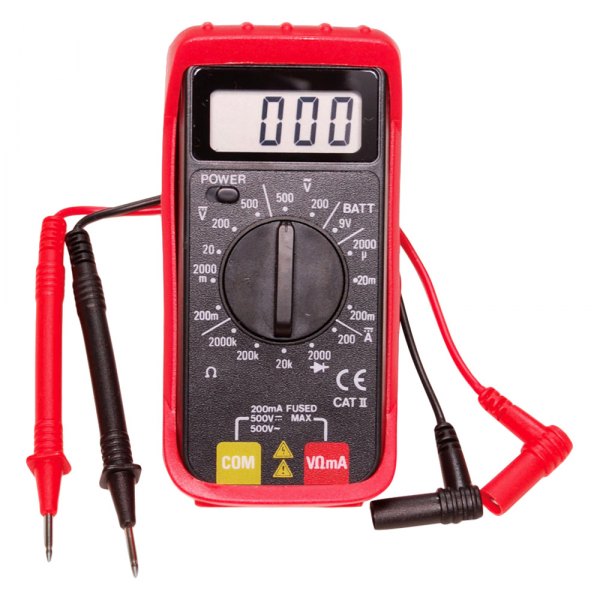 Electronic Specialties® - Mini Multimeter with Holster (AC/DC Voltage, DC Current, Resistance, Diode Test, Battery Test)