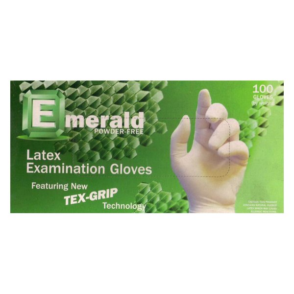 Emerald PPP® - Large Examination Powder-Free Latex Disposable Gloves