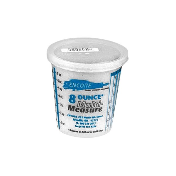 Encore Plastics® - 8 oz. Plastic Clear Mix and Measure Mixing Container