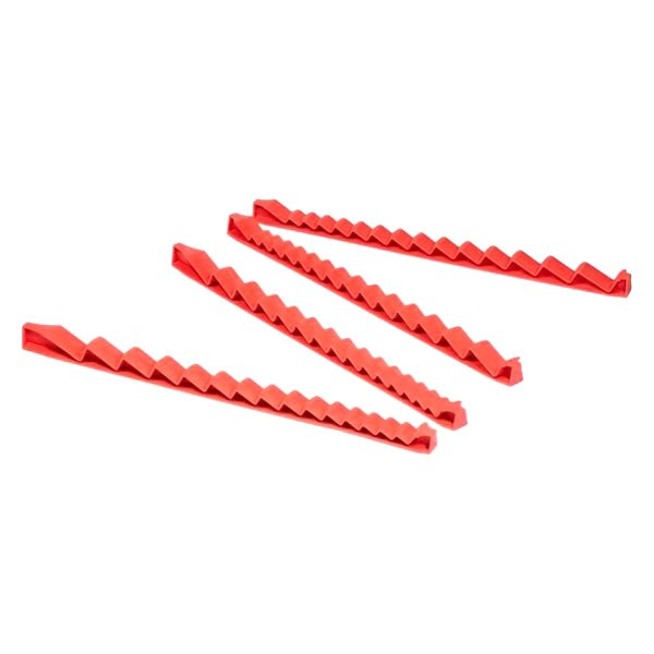 Ernst® - 30-Slot Red No-Slip Low Profile Wrench Rails (4 Pieces)