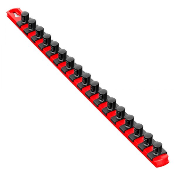 Ernst® - 1/2" Drive 17-Slot Red Magnetic Socket Rail