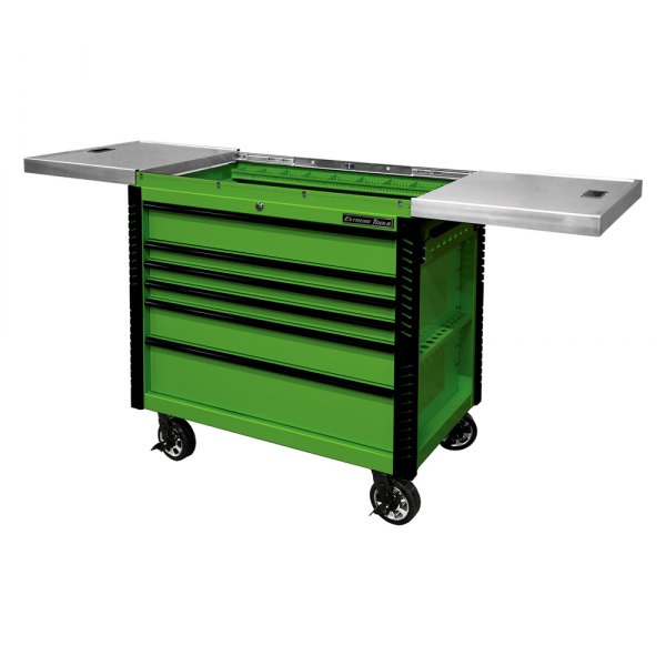 Extreme Tools® - EX Professional™ Lime Green Steel Sliding Top Rolling Tool Cabinet (41.75" W x 25.75" D x 43" H)