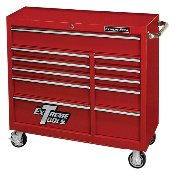 Extreme Tools® - PWS Deluxe™ Textured Red Rolling Tool Cabinet (41" W x 24" D x 41" H)