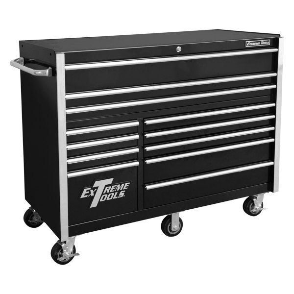 Extreme Tools® - RX™ Black Rolling Tool Cabinet (55" W x 25" D x 47" H)