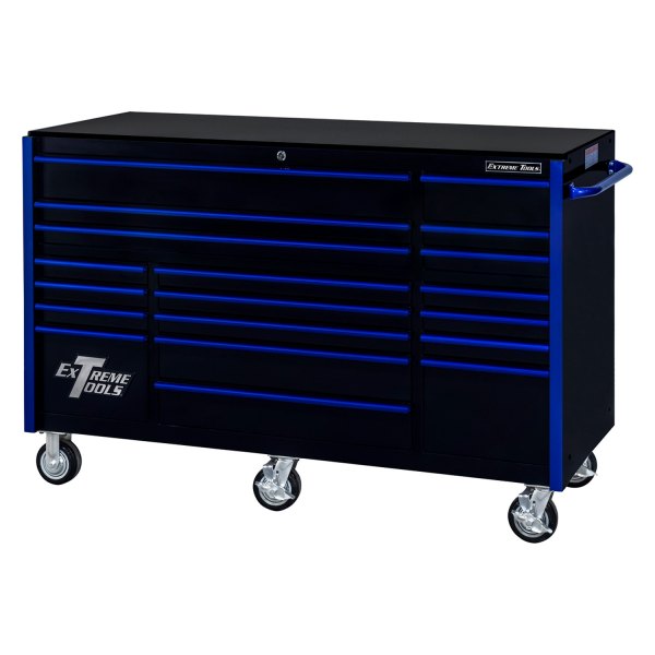 Extreme Tools® - RX™ Black Rolling Tool Cabinet (72" W x 25" D x 47" H)