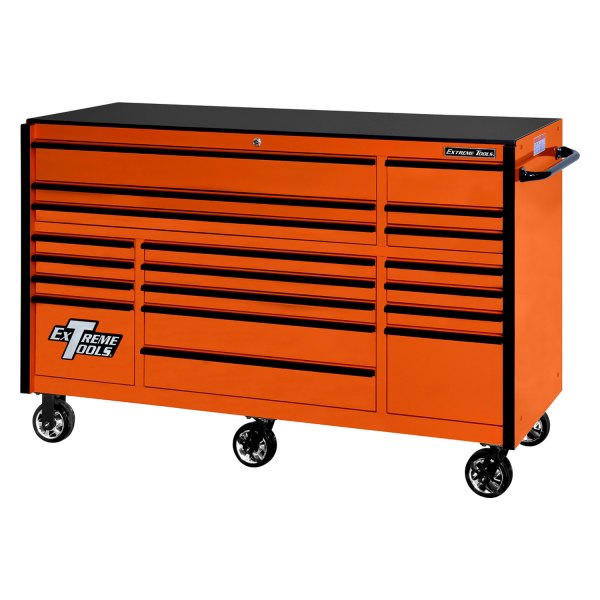 Extreme Tools® - RX™ Orange Rolling Tool Cabinet (72" W x 25" D x 47" H)