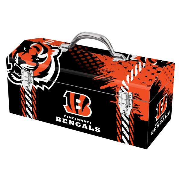 Fanmats® - NFL™ Steel Black Cincinnati Bengals Portable Tool Box (16.3" W x 7.2" D x 7.5" H)