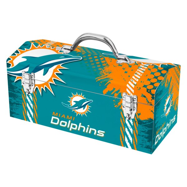 Fanmats® - NFL™ Steel Blue Miami Dolphins Portable Tool Box (16.3" W x 7.2" D x 7.5" H)