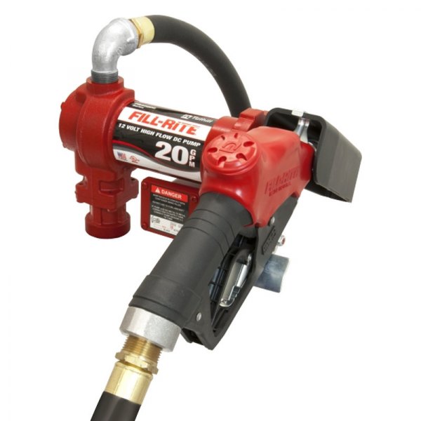 Fill-Rite® - FR4200 Series 20 GPM 12 V DC High Flow Fuel Transfer Pump with Hose and Ultra Hi-Flo Automatic Nozzle