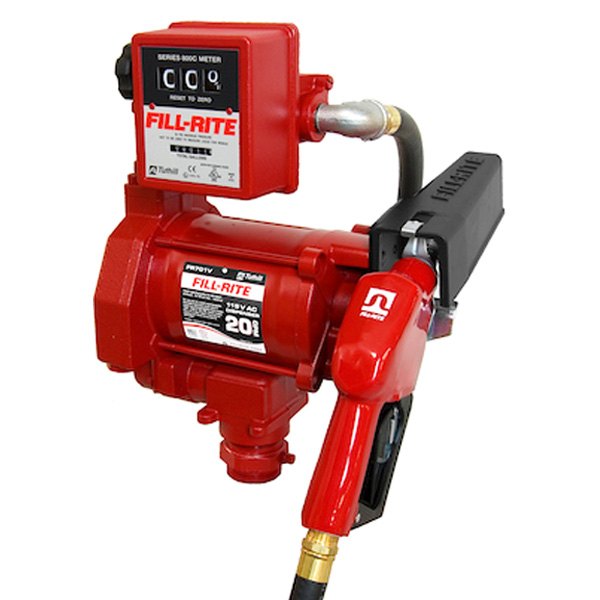 Fill-Rite® - FR700 Series 15 GPM 115 V AC Heavy-Duty Fuel Transfer Pump with Mechanical Meter and Automatic Nozzle and Hose