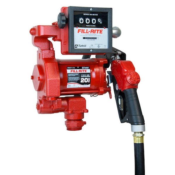 Fill-Rite® - FR710 Series 19 GPM 115 V AC Heavy-Duty Hight-Flow Fuel Transfer Pump with Liter Mechanical Meter and Automatic Nozzle