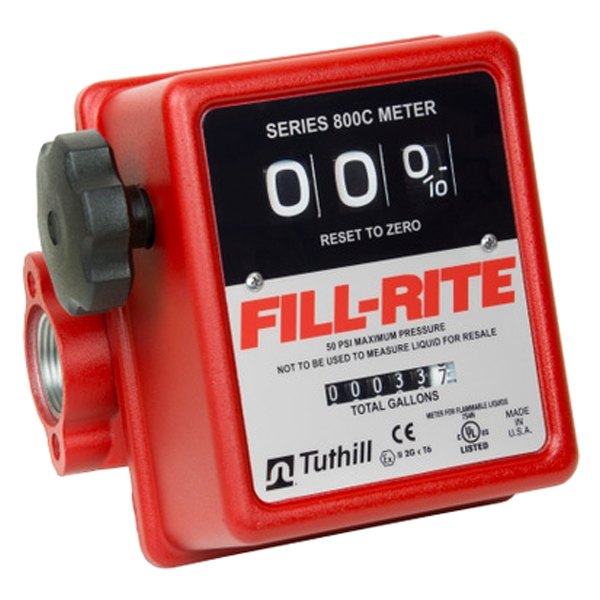 Fill-Rite® - 800C Series 20 GPM Gallons Mechanical 3-Wheel Fuel Transfer Meter with 1" Inlet/Outlet