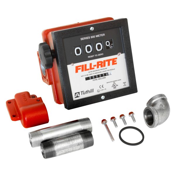 Fill-Rite® - 900 Series 40 GPM Gallons Mechanical 4-Wheel Fuel Meter with Fittings for FR4200 Pump