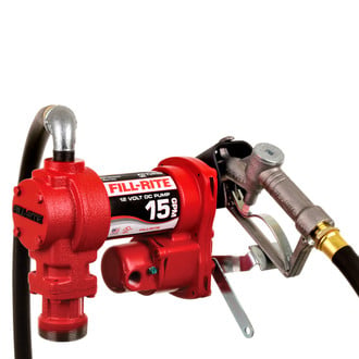 Fill-Rite® - FR1200 Series 15 GPM 12 V DC Heavy-Duty Fuel/Mineral Spirits Transfer Pump with Manual Nozzle
