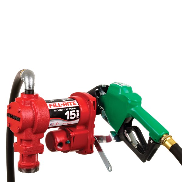 Fill-Rite® - FR1200 Series 15 GPM 12 V DC Heavy-Duty Fuel/Mineral Spirits Transfer Pump with Automatic Nozzle