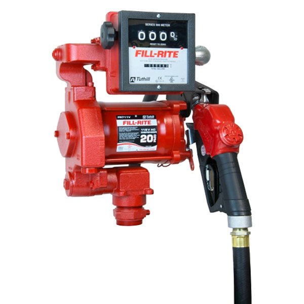 Fill-Rite® - FR700 Series 20 GPM 115 V AC Heavy-Duty Fuel/Mineral Spirits Transfer Pump with Automatic Nozzle and Hose