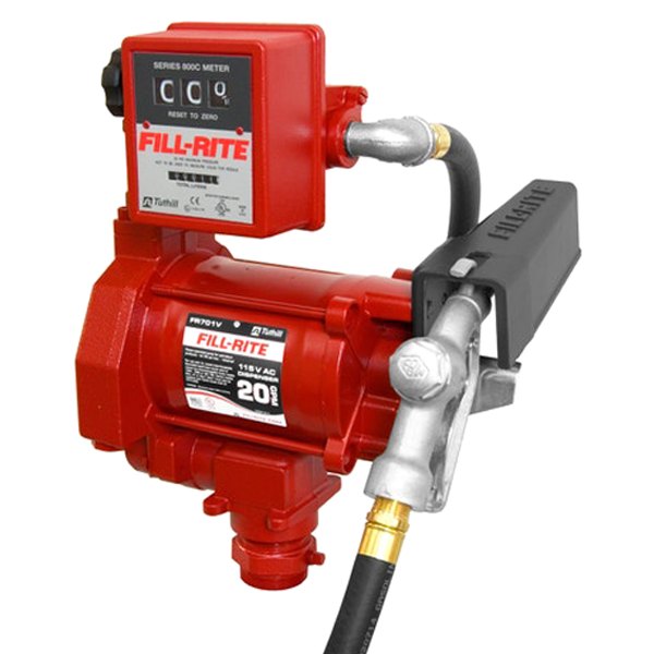 Fill-Rite® - FR700 Series 15 GPM 115 V AC Heavy-Duty Fuel Transfer Pump with 807CL Liter Mechanical Meter and Hose