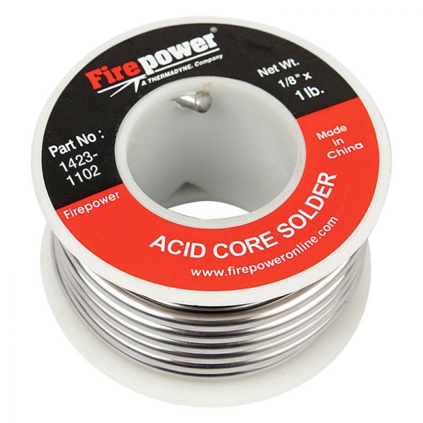  Firepower® - 0.125" x 16 oz. Silver Bearing Non-Electrical Repair Acid Flux Core Solder