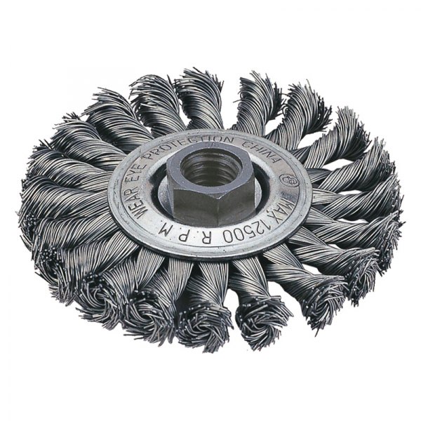 Firepower® - 4" Carbon Steel Knotted Stringer Bead Wheel Brush
