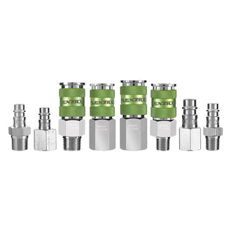Flexzilla® - Pro™ 1/4" x 1/4" H-Style Steel/Aluminum Quick Coupler Body/Plug, 14 Pieces