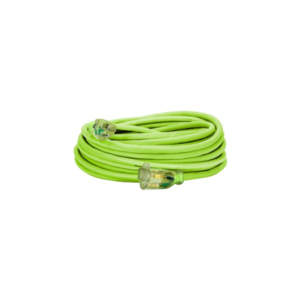 Flexzilla® - Green Extension Cord with Single Outlet and Lighted End (50', 14 AWG)