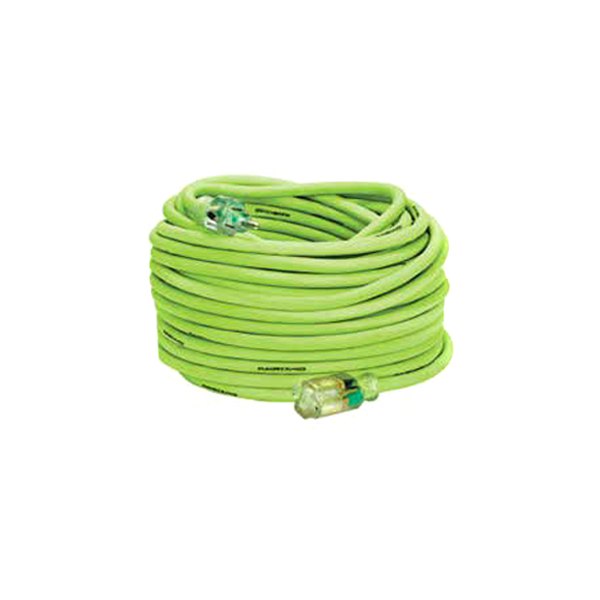 Flexzilla® - Green Extension Cord with Single Outlet and Lighted End (100', 14 AWG)