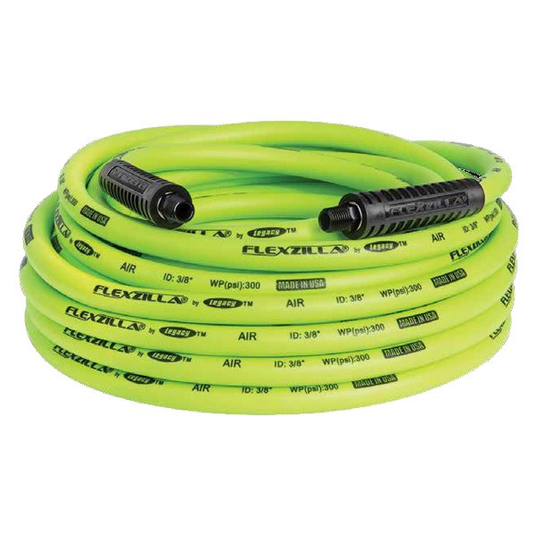 Flexzilla® - ZillaGreen™ 1/4" x 50' Yellow Rubber Air Hose with 1/4" Threads